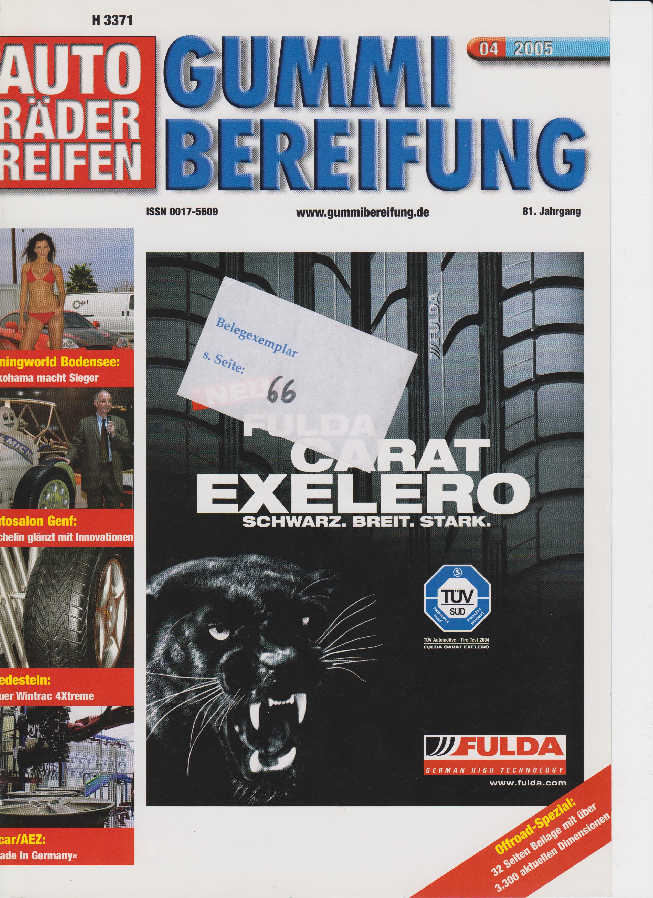 Fachzeitschrift Autobild Räder Reifen 04 2005