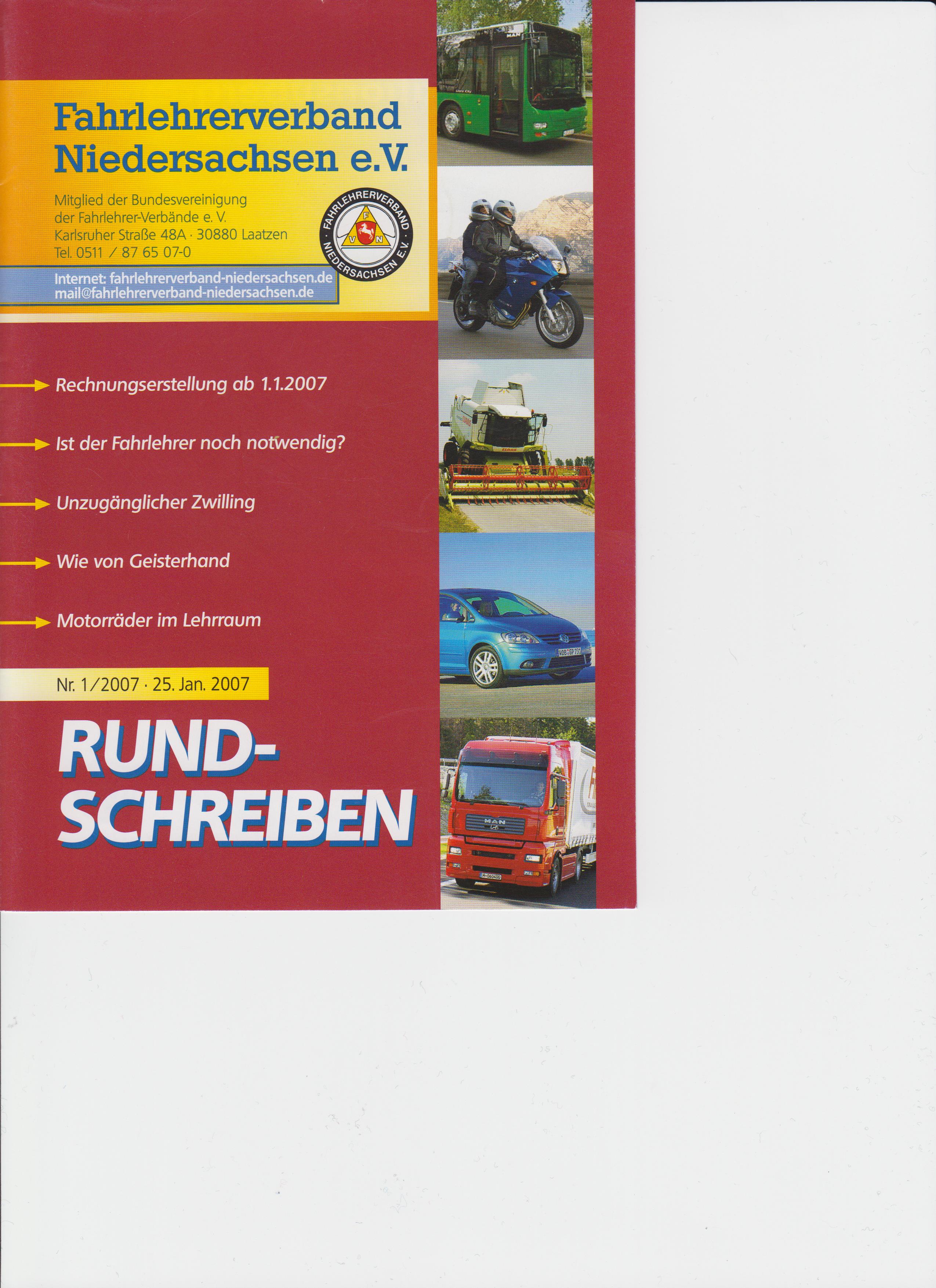 Fachzeitschrift Fahrlehrerverband 01 2007