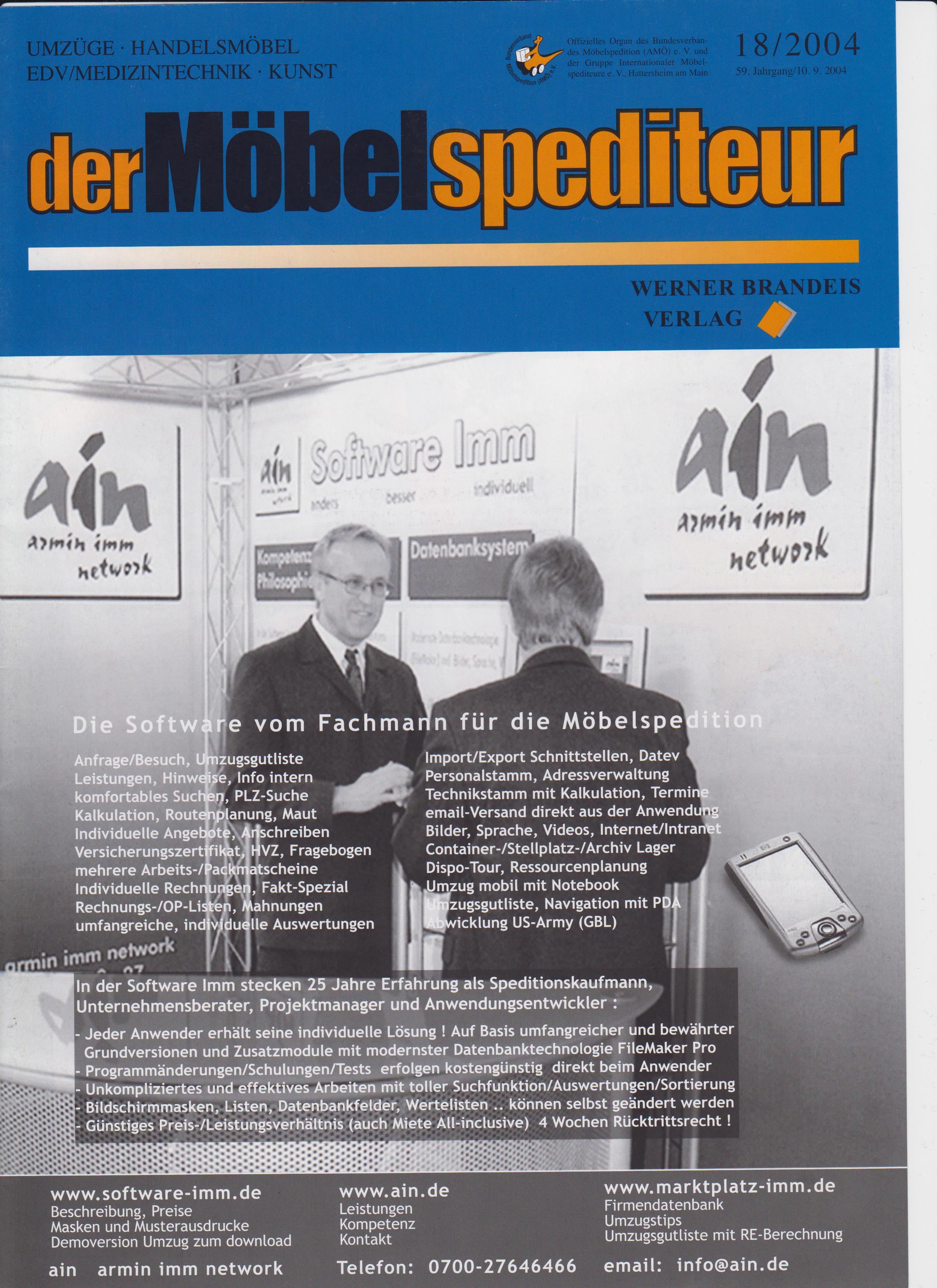 Revista especializada Der Möbel Spediteur 09 2004