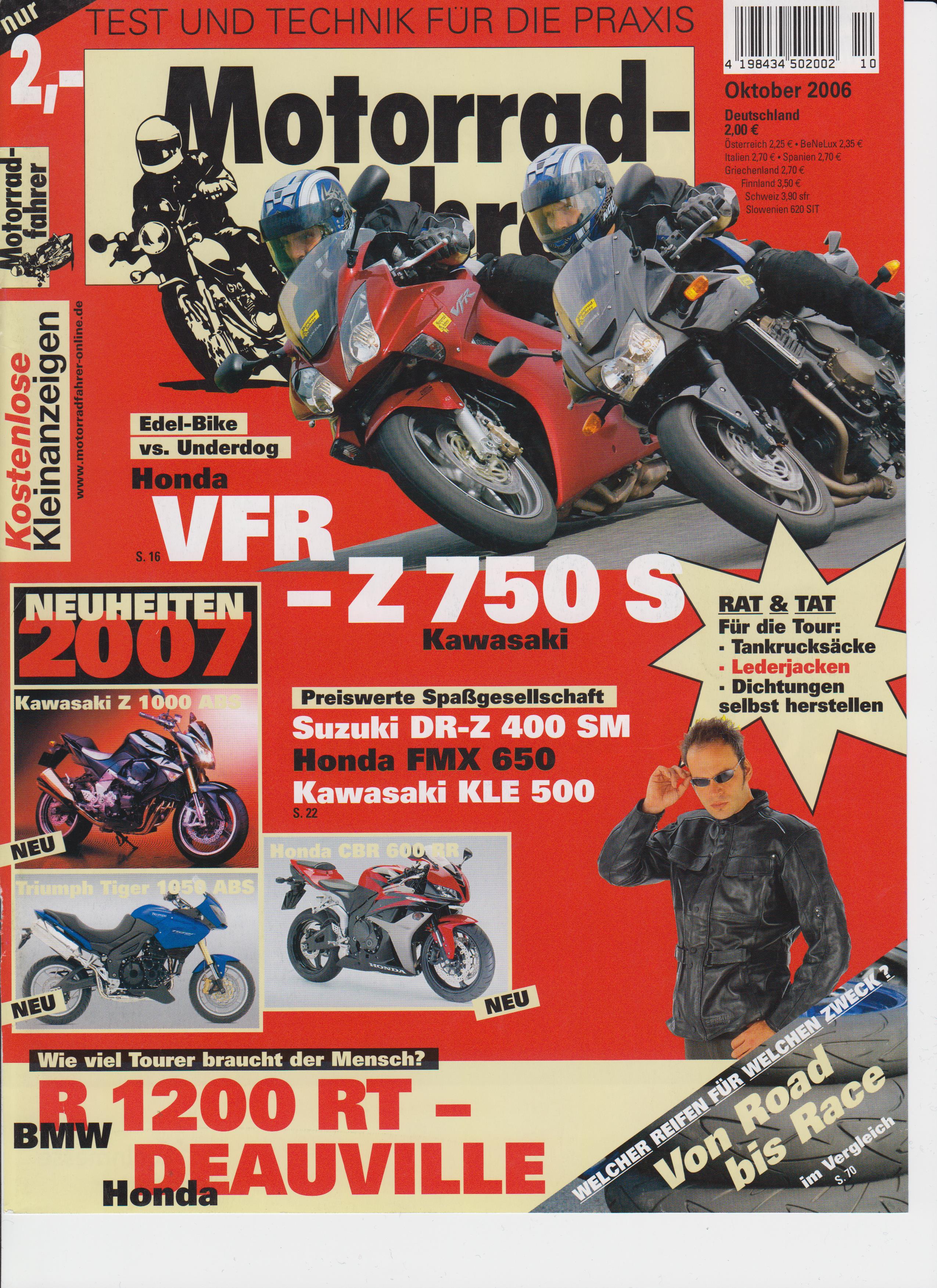 Fachzeitschrift Motorradfahrer 10 2006