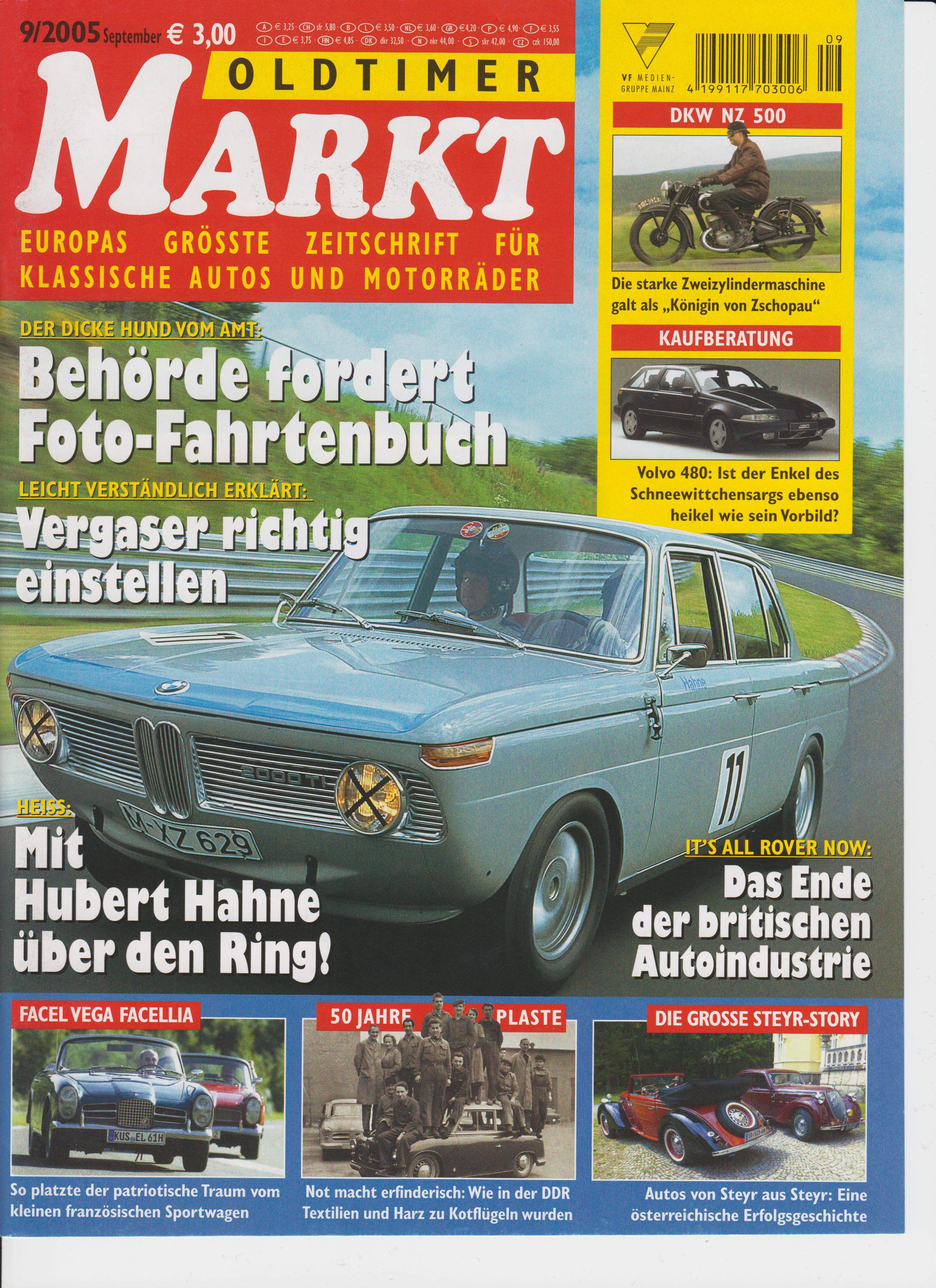Fachzeitschrift Oldtimer Markt 09 2005