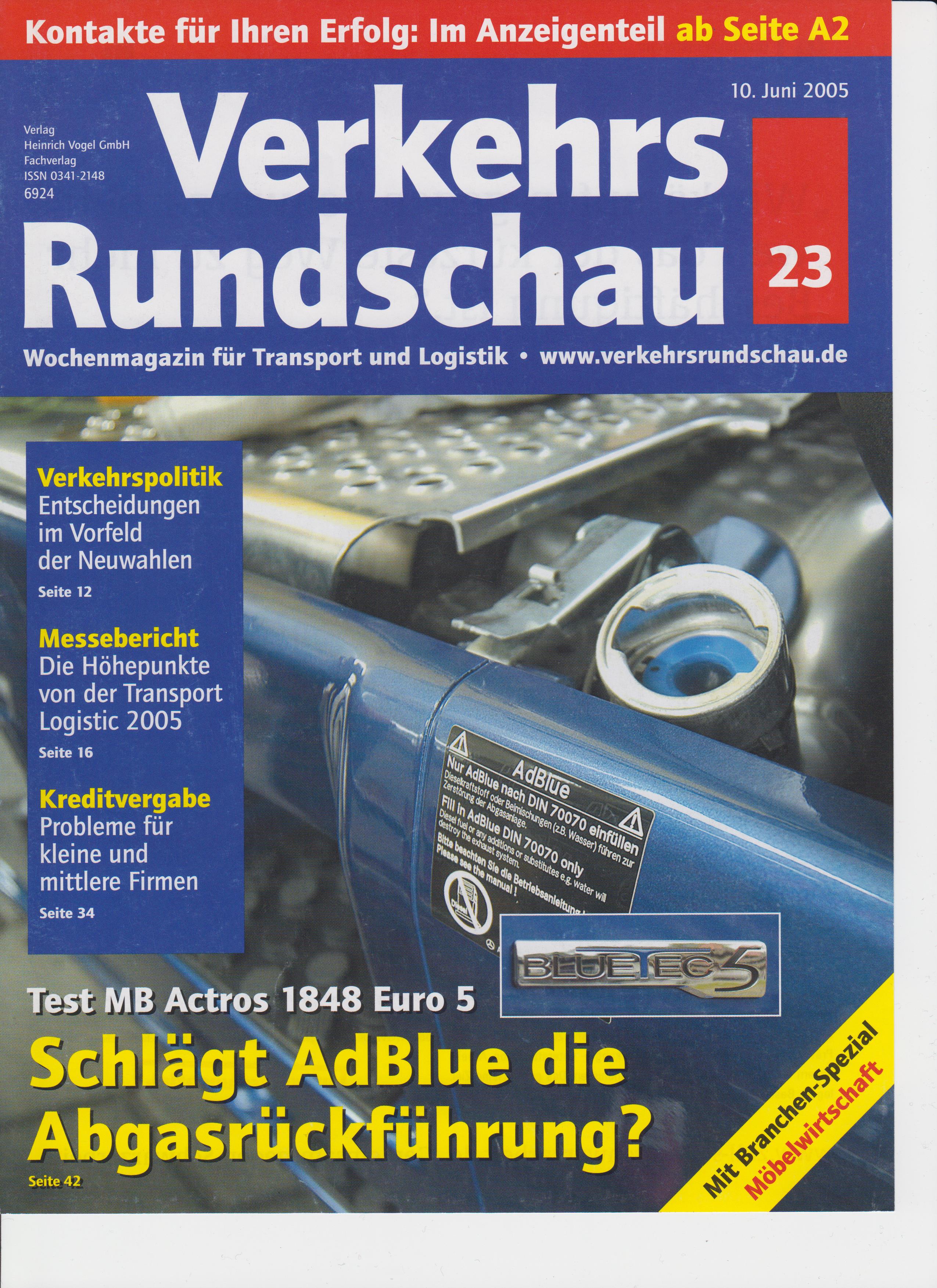Trade journal Verkehrs Rundschau 06 2005